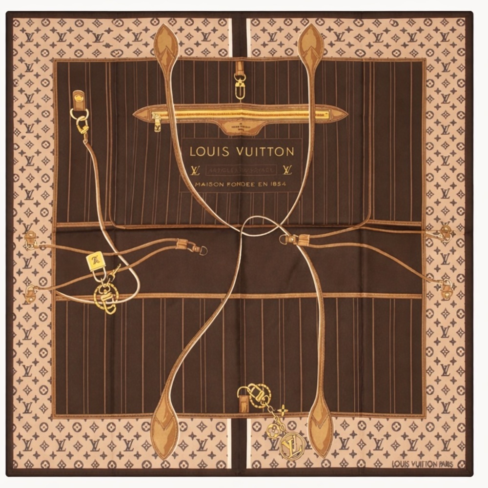 My Neverfull Shawl 35x35 inch luxury vibes Silky scarf LOUIS VUlTTON‼️LAST ONE
